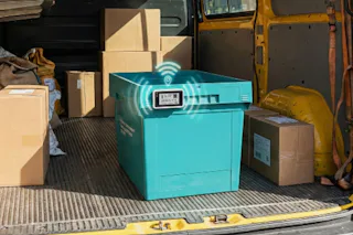 Transportbak tracking tijdens DHL levering