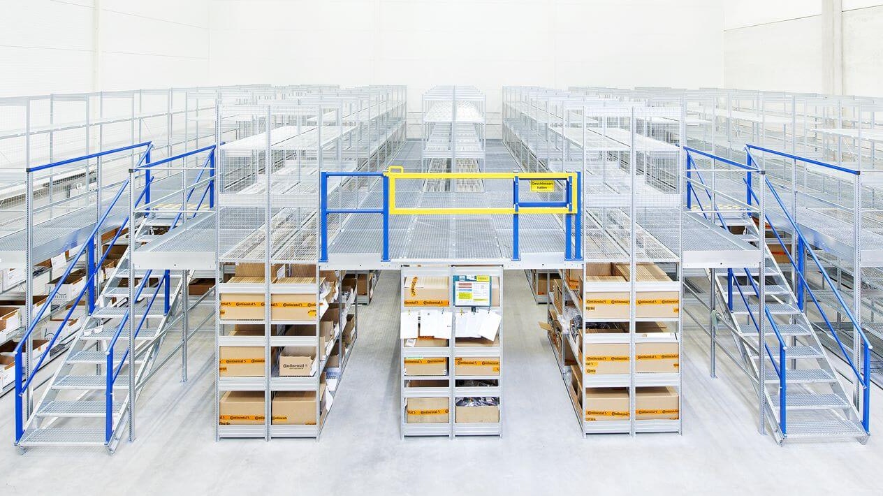 Mehrgeschossregale, Fachbodenregale