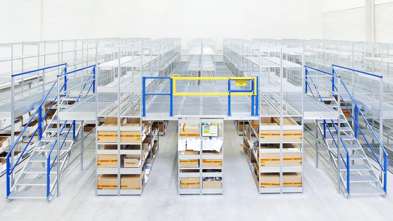 Mehrgeschossregale, Fachbodenregale