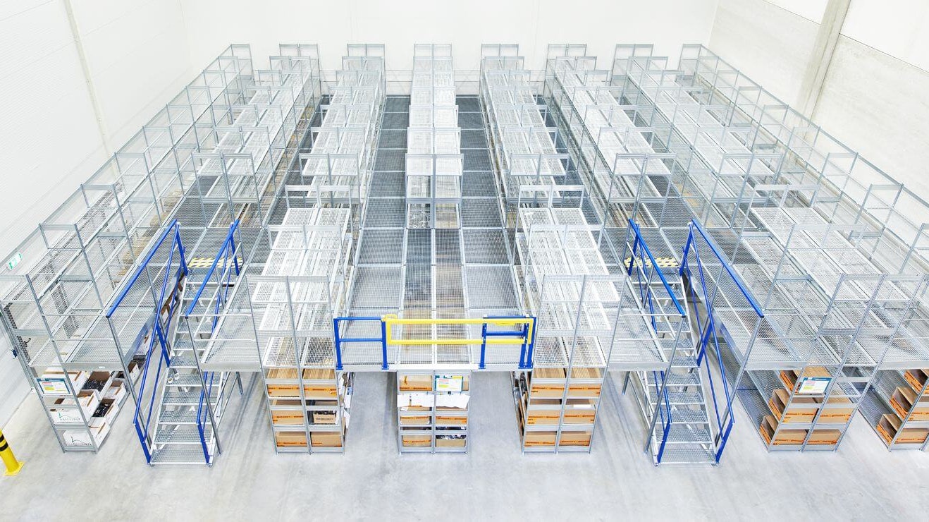 Mehrgeschossregale, Fachbodenregale