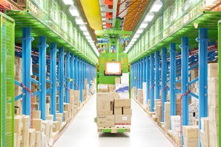 Ein automatisiertes Palettenregal