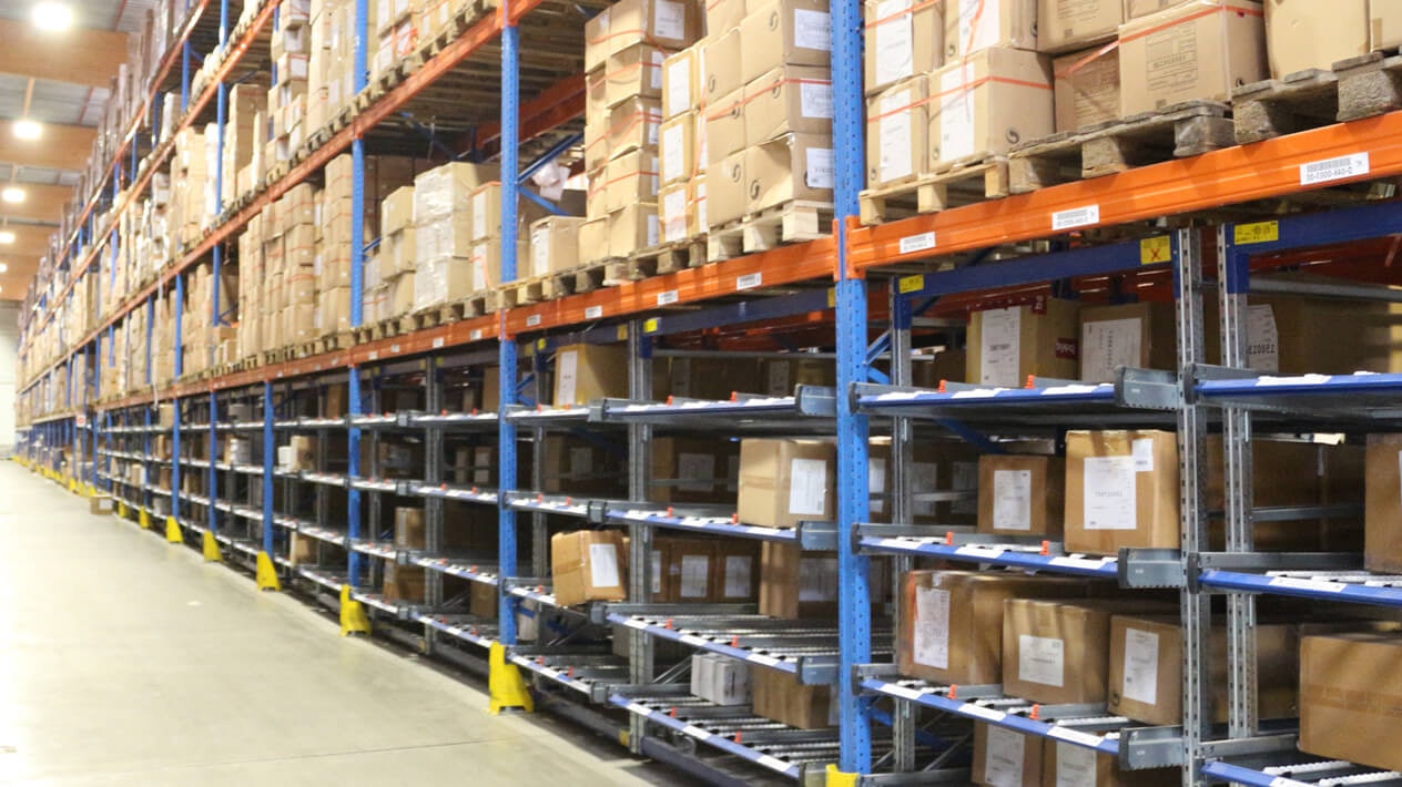 BITO Palettenregal mit Kleinteile-Durchlaufregal