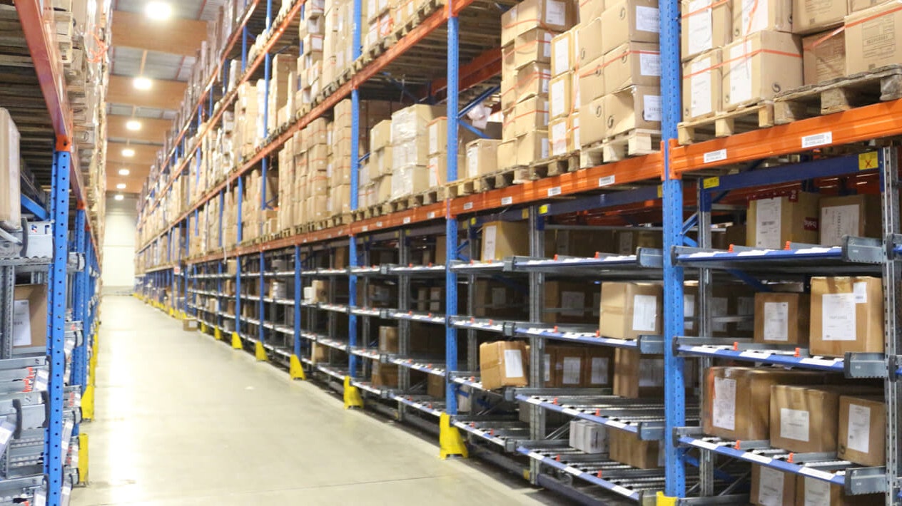 BITO Palettenregal mit Kleinteile-Durchlaufregal