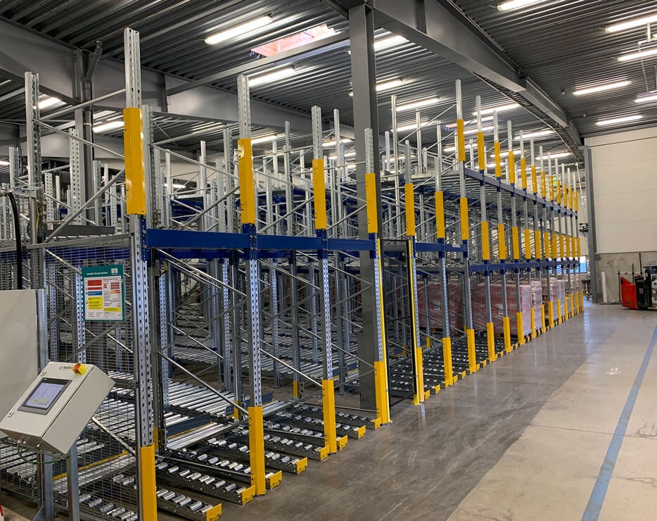 Automatisiertes BITO Palettendurchlaufregal