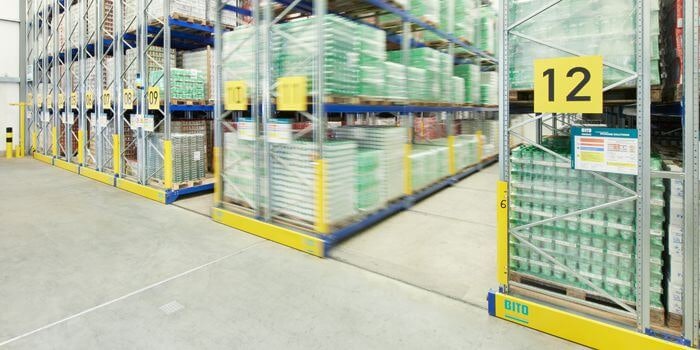 Verfahrbare BITO Palettenregale