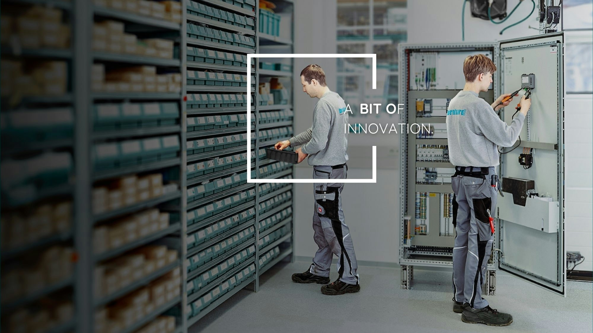 Mitarbeiter organisieren ein Lagersystem mit Recycling-Regalkästen.