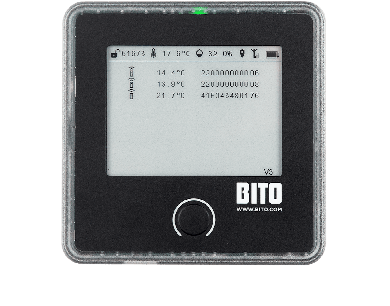 Nahaufnahme des BITO SmartHub Displays zur Zustandsüberwachung