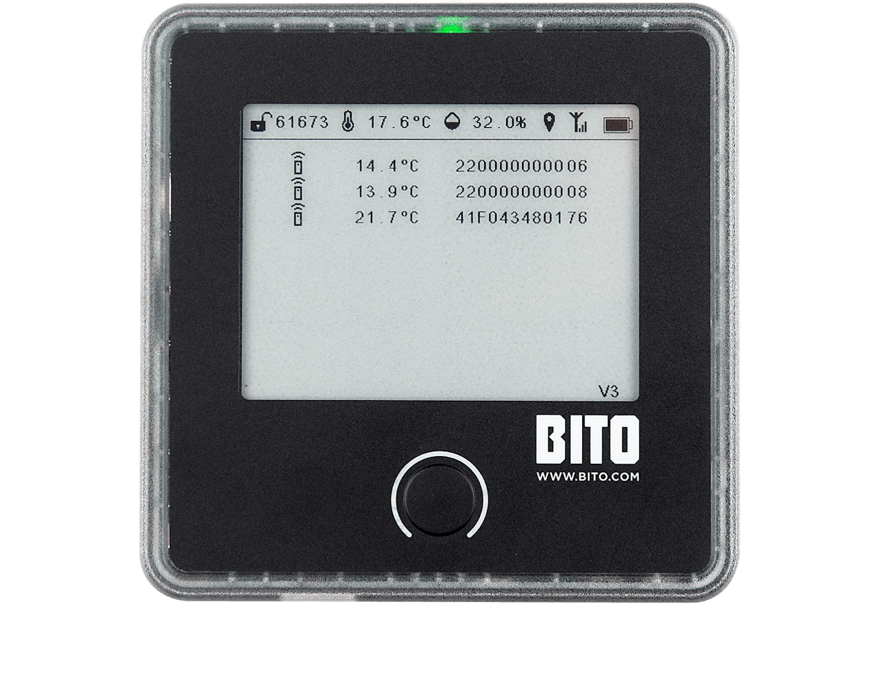 Nahaufnahme des BITO SmartHub Displays zur Zustandsüberwachung