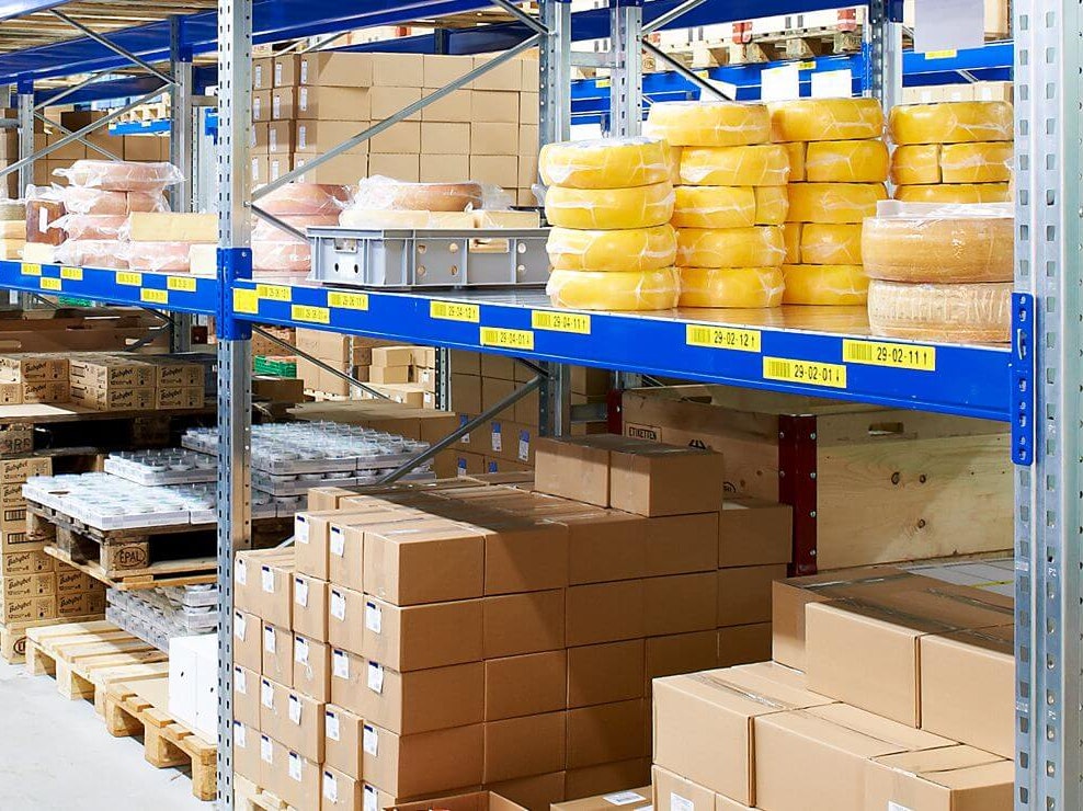 BITO Palettenregal Ein Stückgutdurchlaufregal von BITO für den Lebensmittel Großhandel.