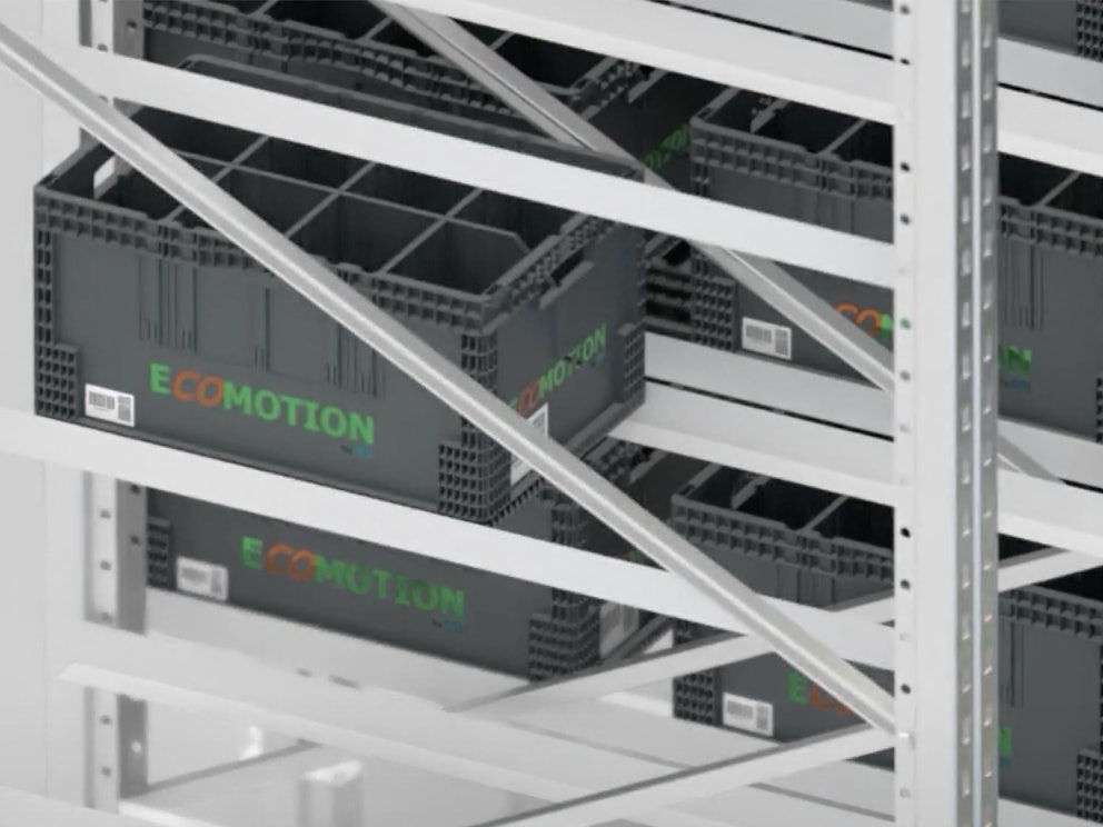 Bild zu BITO_ECOMOTION mit Unterteiler in einem Regal