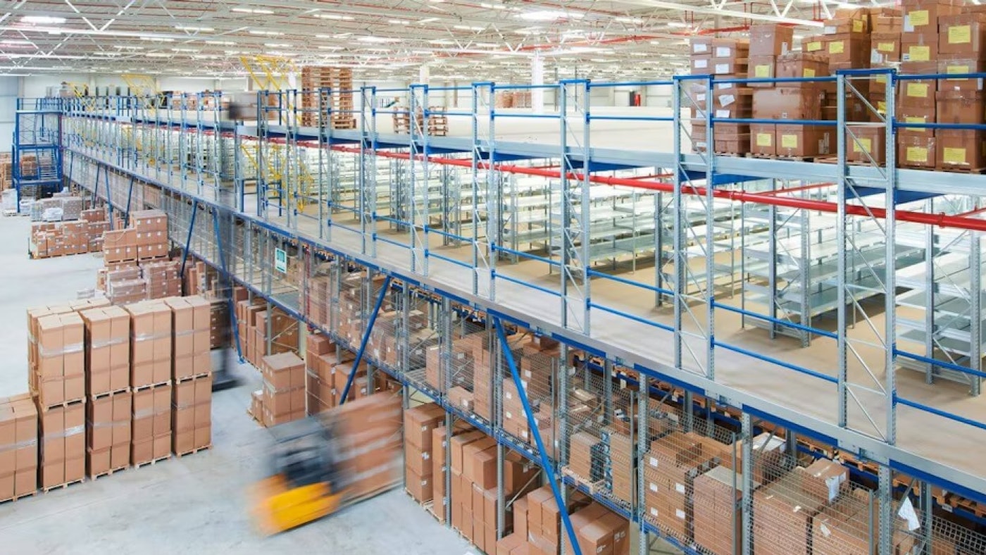 De foto toont een platformsysteem gezien van de bovenkant in vogelperspectief.