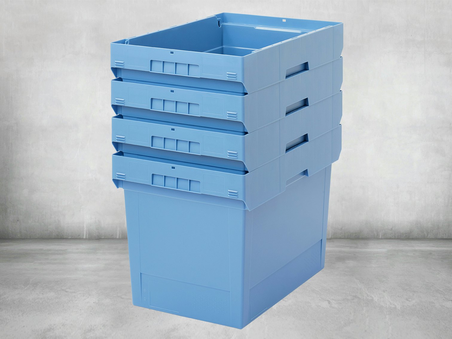 Gestapelte BITO-Mehrwegbehälter MB