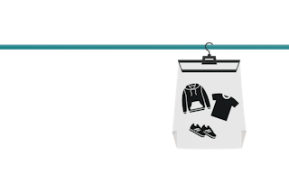 Bild von einer Tasche am Kleiderbügel