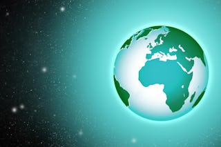 Ein KI Bild einer Grünen Erde zum Thema Verpackungsgesetz