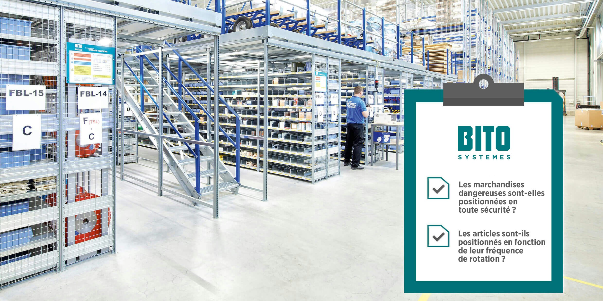 BITO-Checkliste im Hintergrund eine Regalanlage