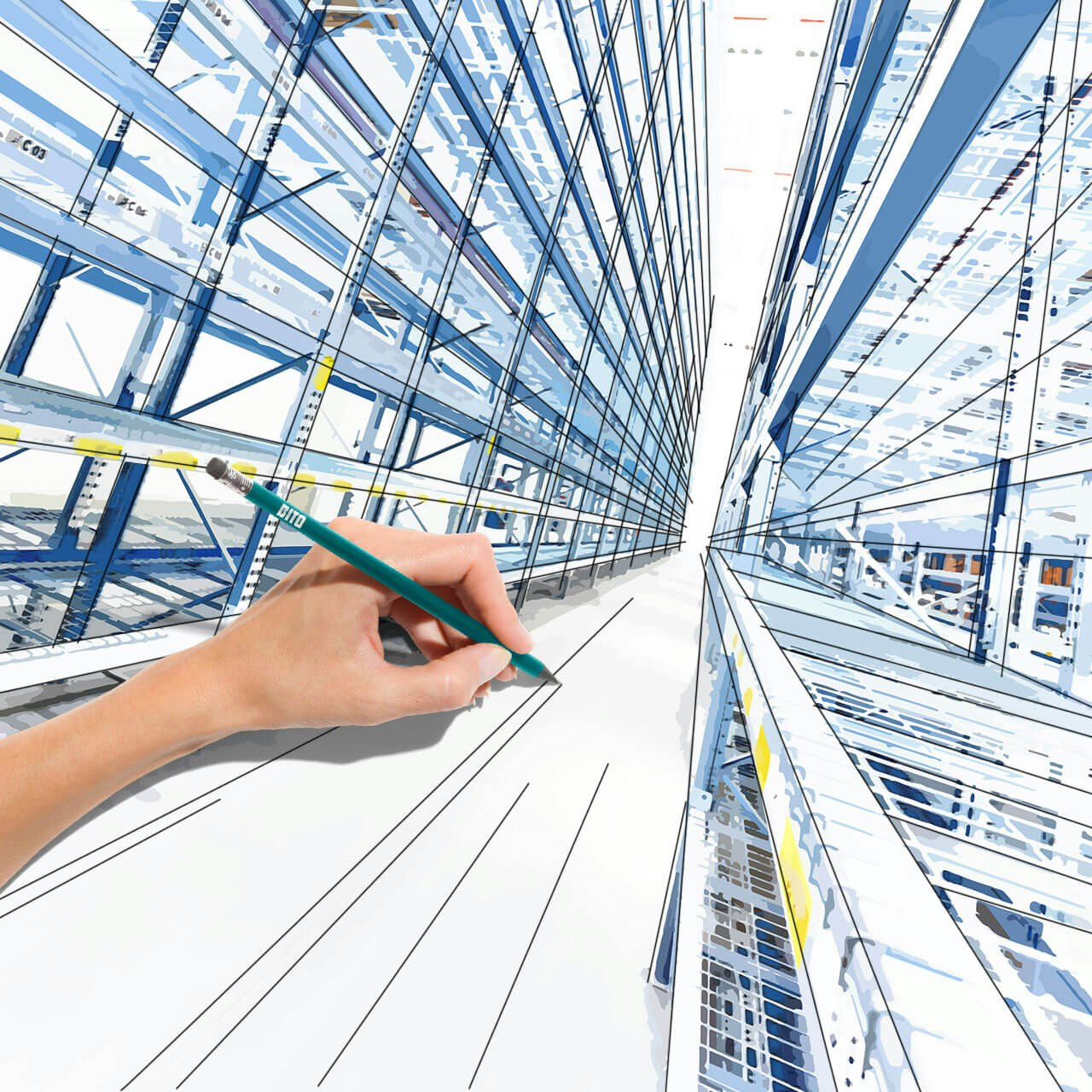 Skizze einer Lagerplanung