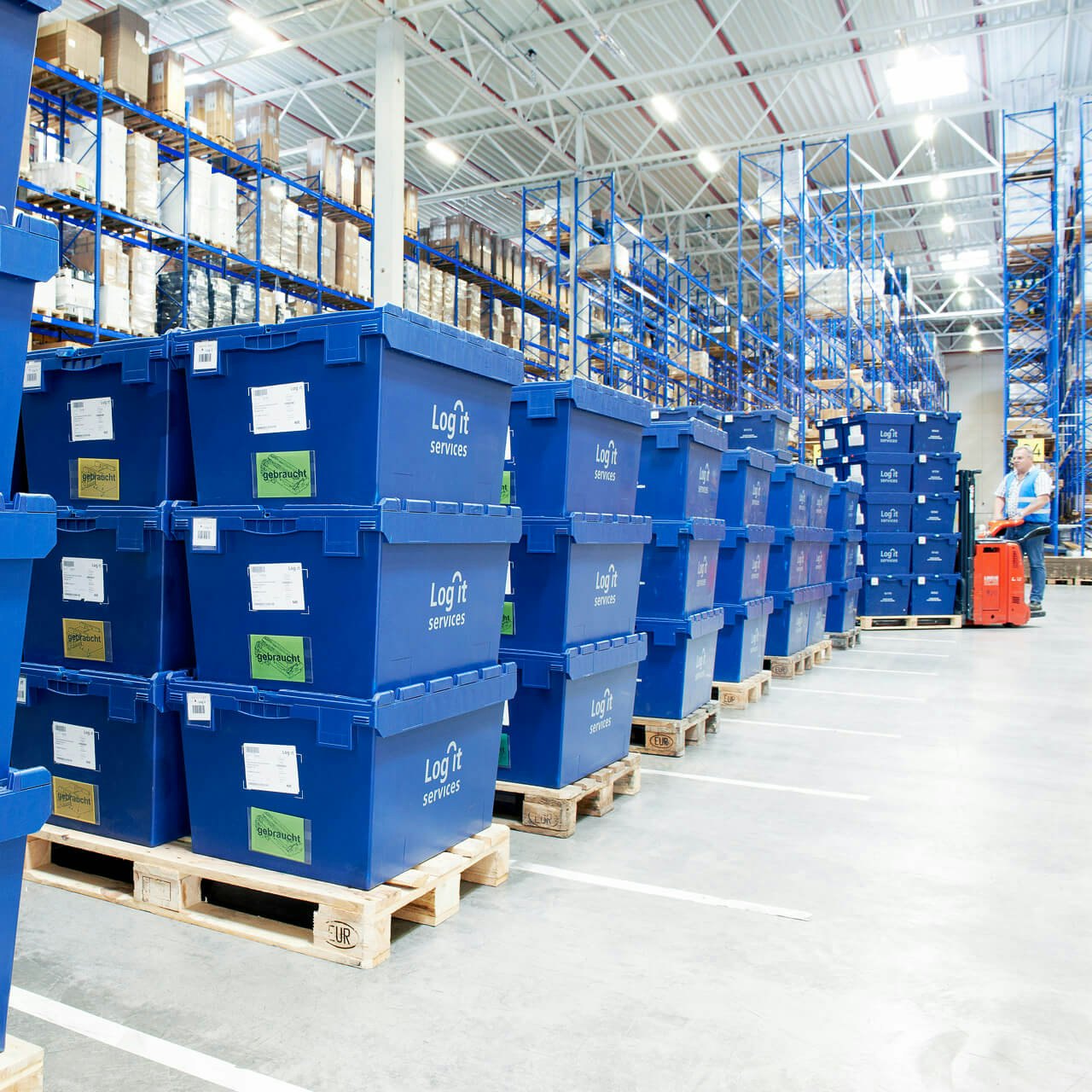 Bodenblocklagerung Lagertechnik Mehrwegbehälter MB