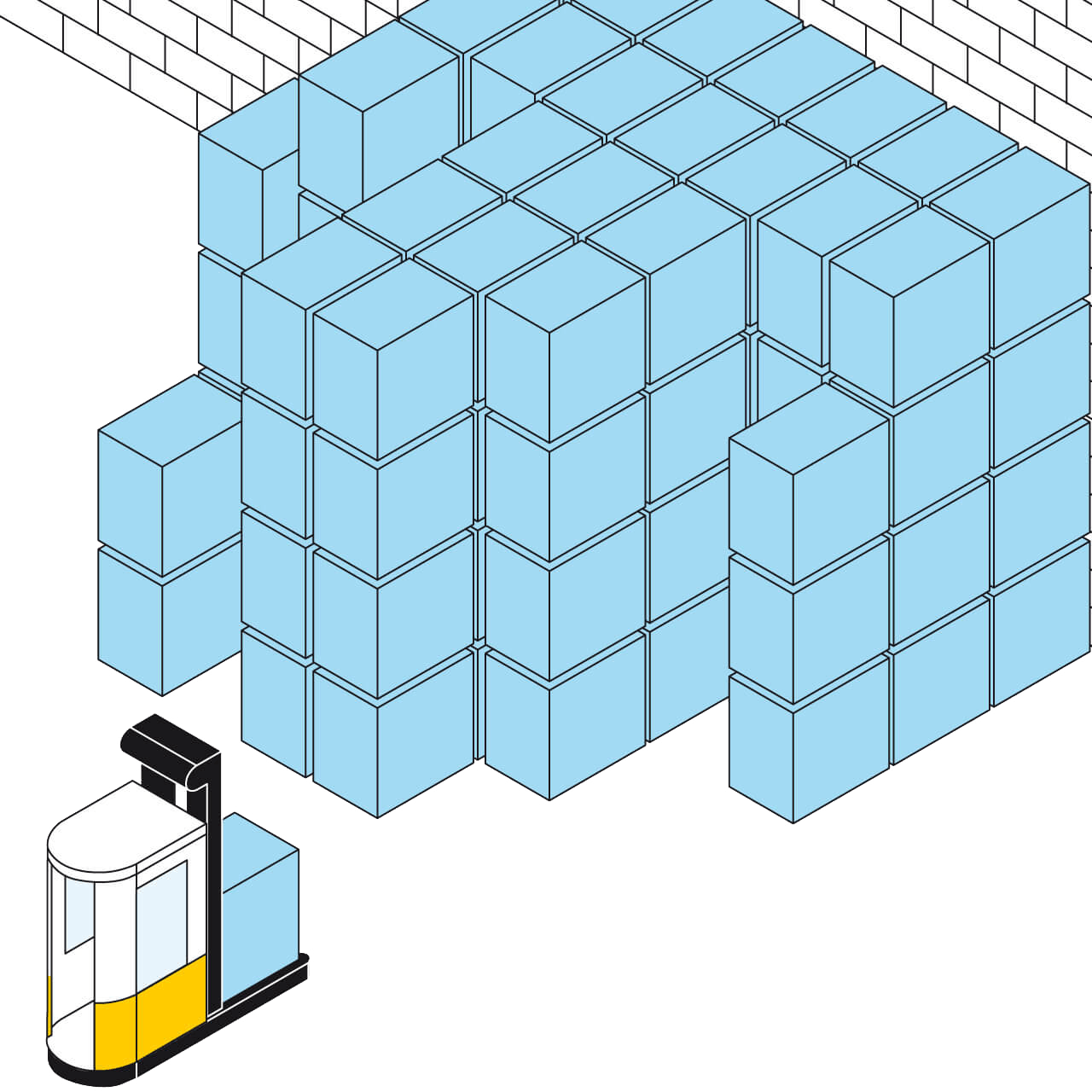 Lagertechnik Art Blocklagerung Zeichnung