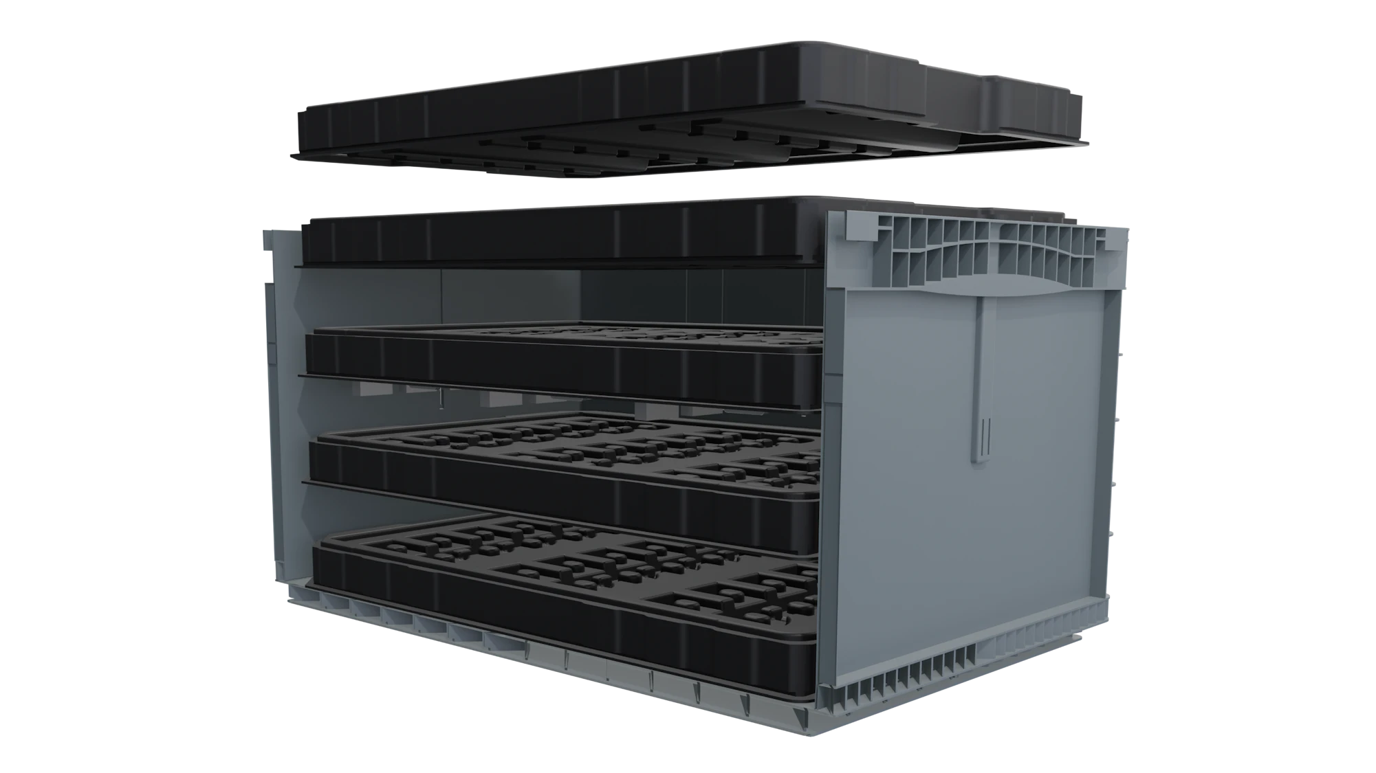 Caja apilada con múltiples inserciones