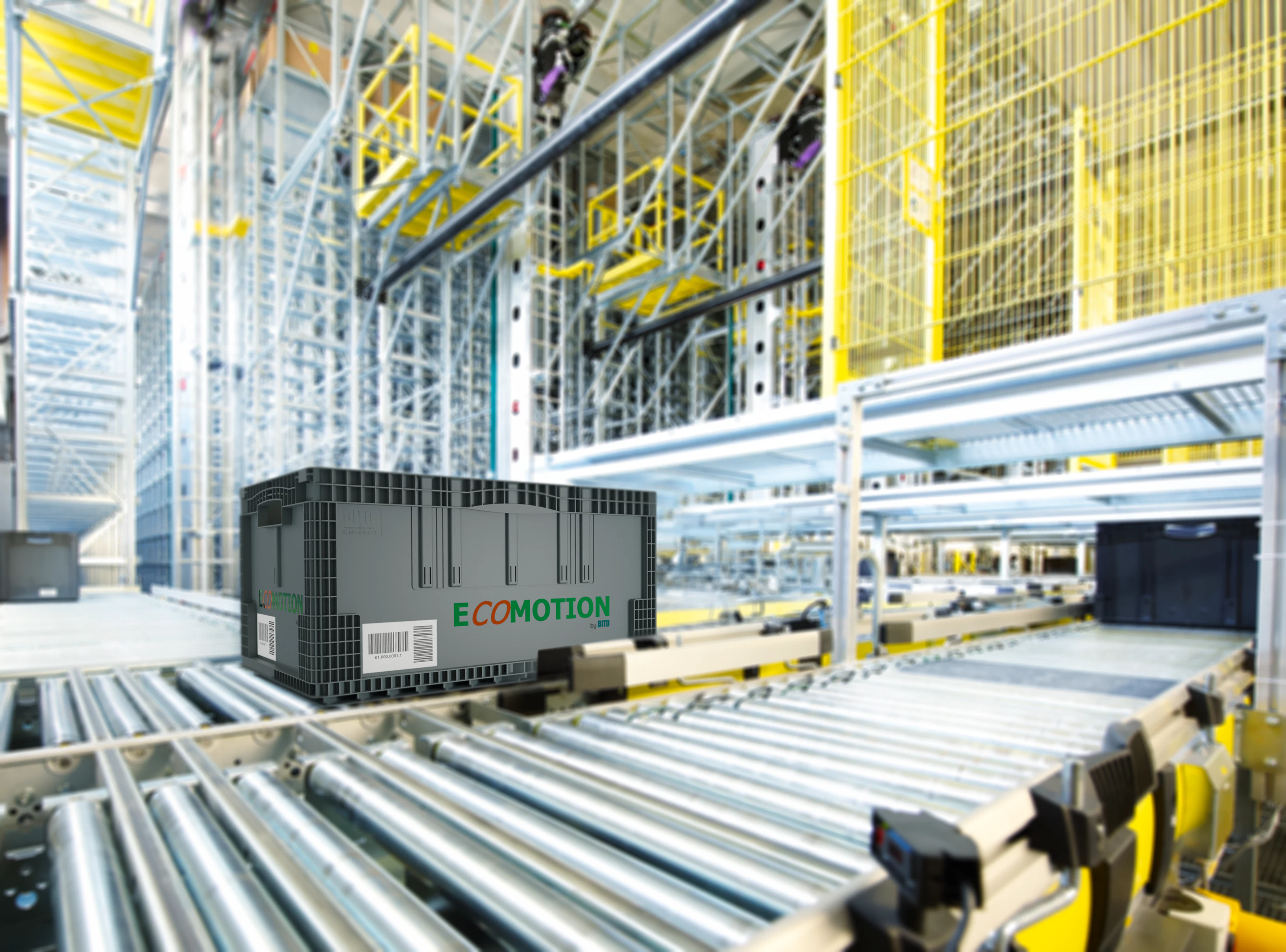 ECO gerecycleerde transportbak voor automatisch magazijn