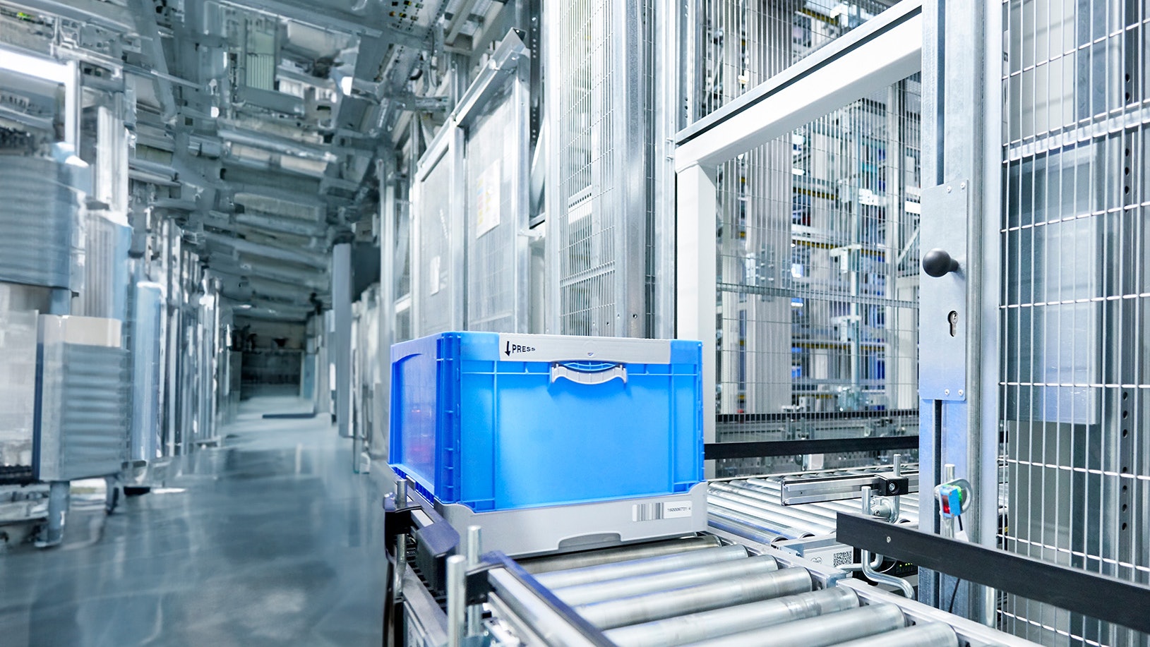 BITO Caja plegable EQ Klappboxen EQ auf Rollenbandsystem mit ergonomische Entriegelung per Wippe