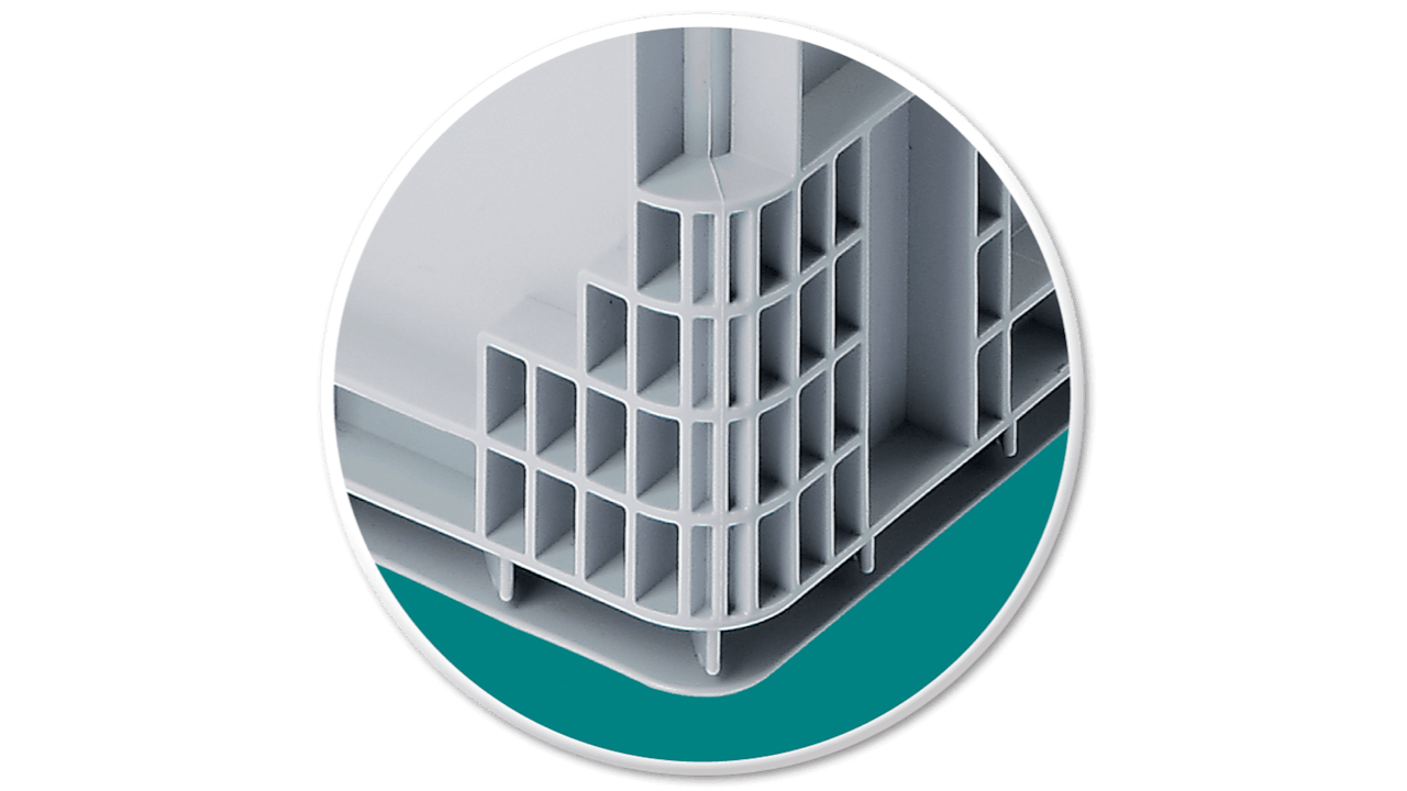 Die Rippengeometrie eines Systembehälter XL Motion