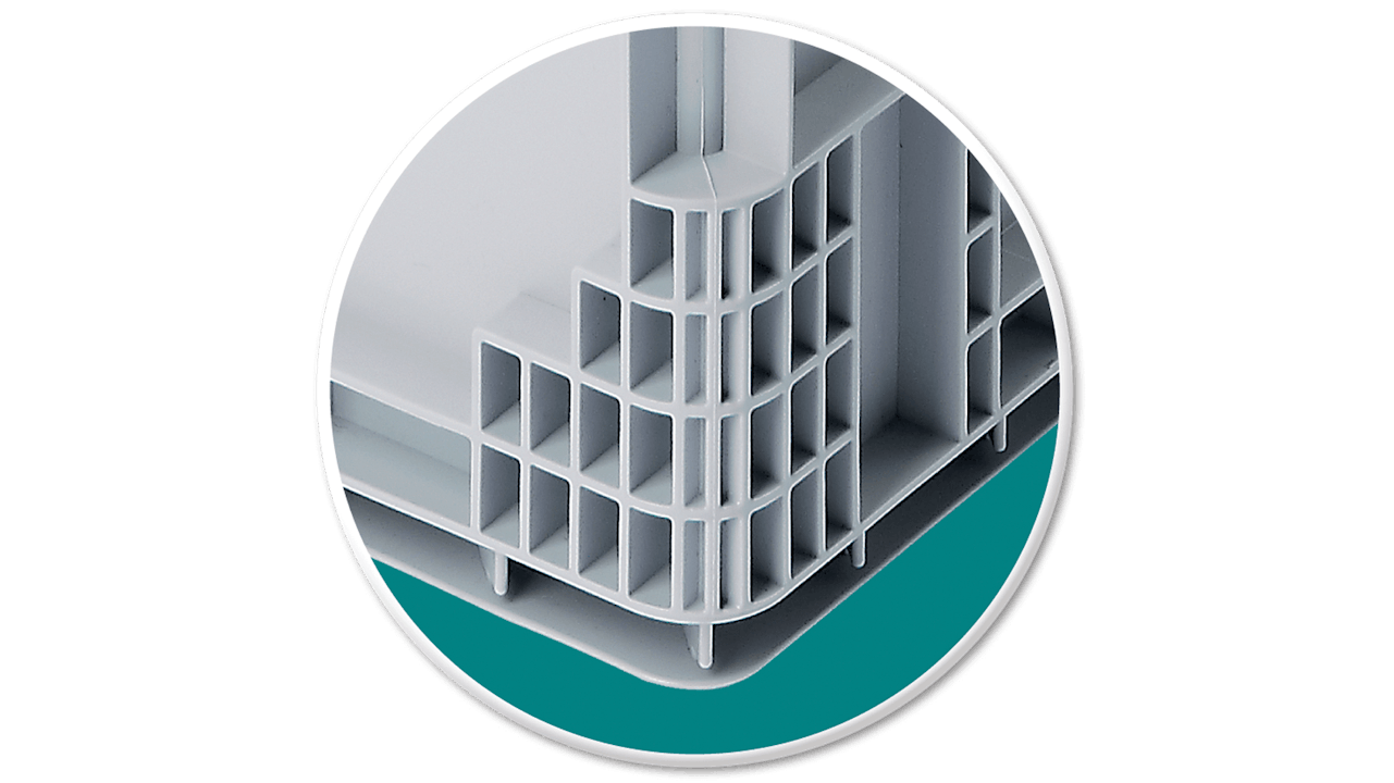 Die Rippengeometrie eines Systembehälter XL Motion