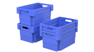 Drehstapelbehälter U-Turn gestapelt